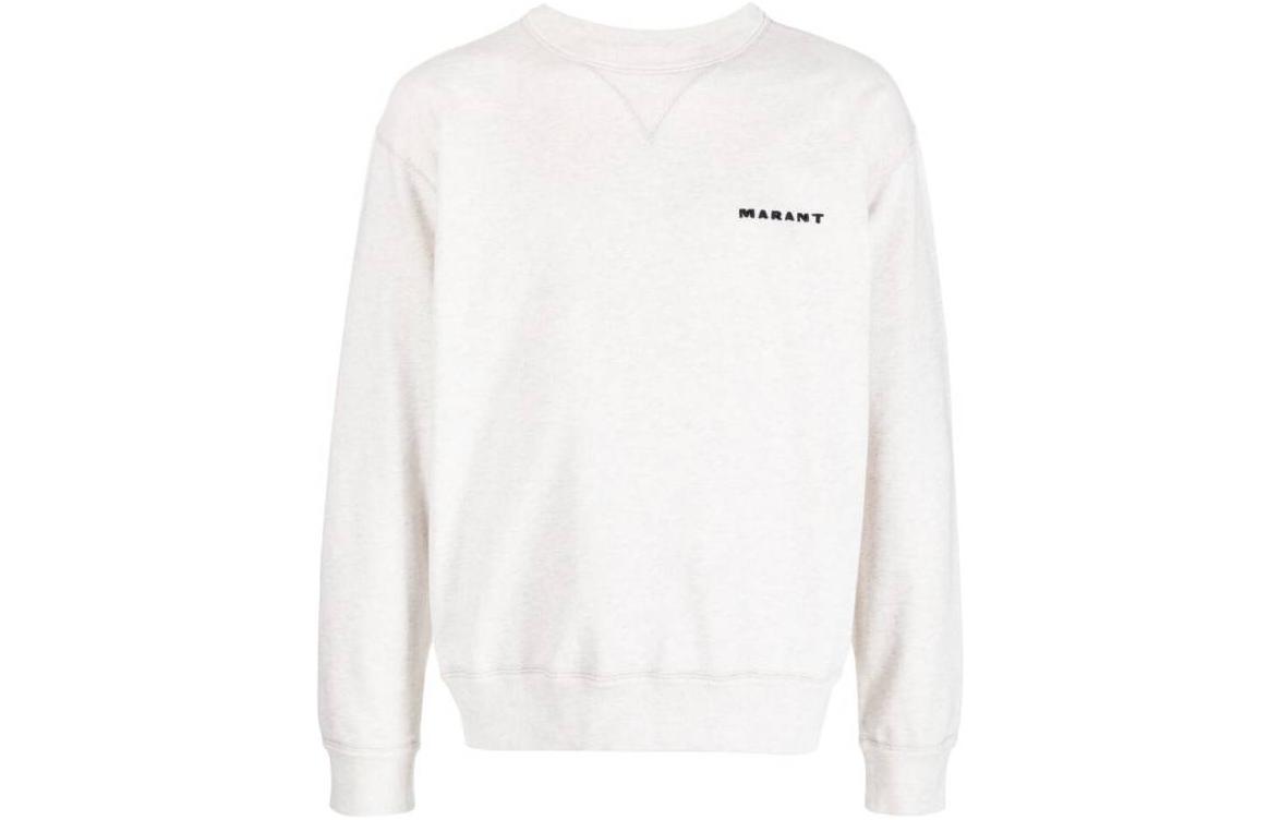ISABEL MARANT SS23 White Logo Crewneck Sweatshirt for Men A2M35HSW0056HA-23EC