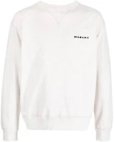 ISABEL MARANT SS23 White Logo Crewneck Sweatshirt for Men A2M35HSW0056HA-23EC ISABEL MARANT SS23 White Logo Crewneck Sweatshirt for Men A2M35HSW0056HA-23EC