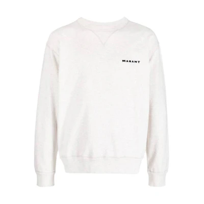 ISABEL MARANT SS23 White Logo Crewneck Sweatshirt for Men A2M35HSW0056HA-23EC