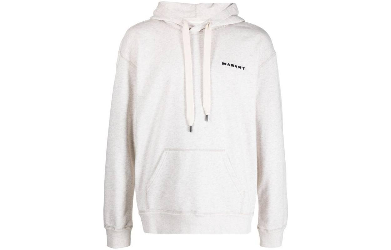ISABEL MARANT SS23 White Logo Print Hoodie for Men A2M35HSW0055HA-23EC
