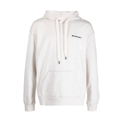 ISABEL MARANT SS23 White Logo Print Hoodie for Men A2M35HSW0055HA-23EC