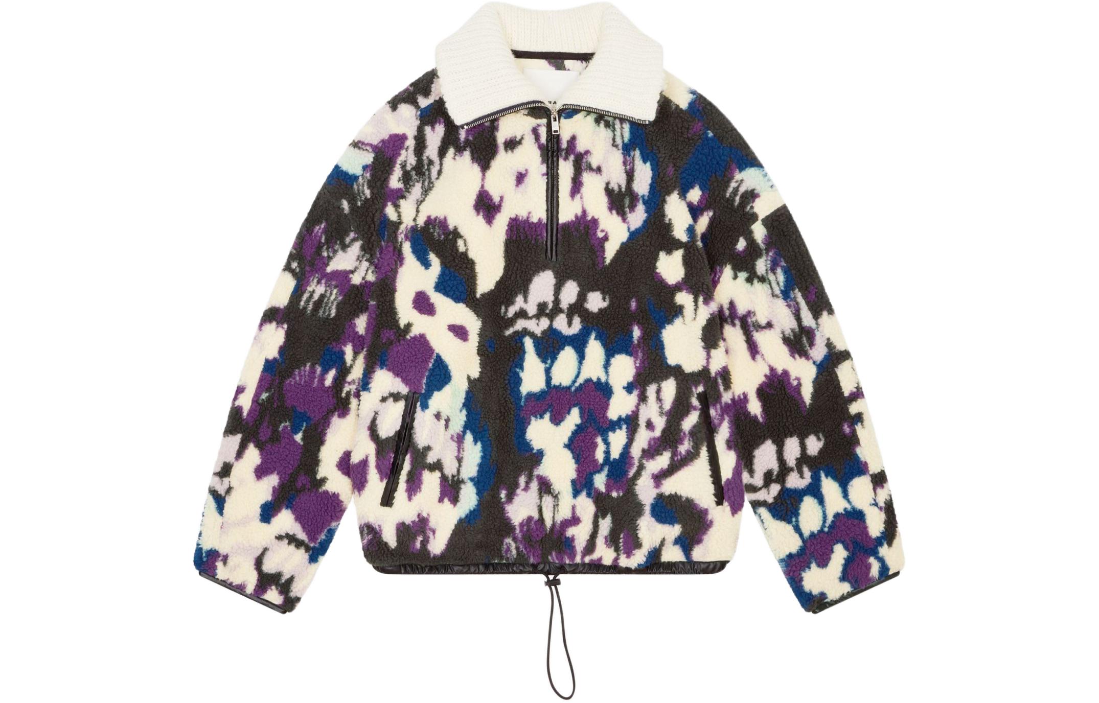 ISABEL MARANT SS24 Colorblock Oversized Ribbed Pullover Purple Sweatshirt Men. MA0061HA-B1C01H-86PE