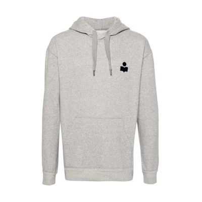 ISABEL MARANT SS24 Logo Knit Pullover Hoodie Oversized Grey Sweatshirt SW0050HAB1M18H-GYMD