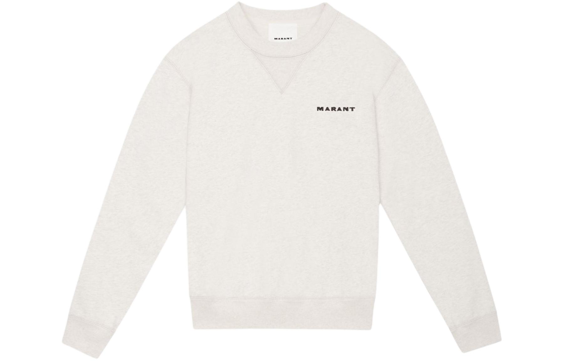ISABEL MARANT SS24 Oversized Crewneck Sweatshirt Men Off-White SW0056HA-B1M17H-23EC