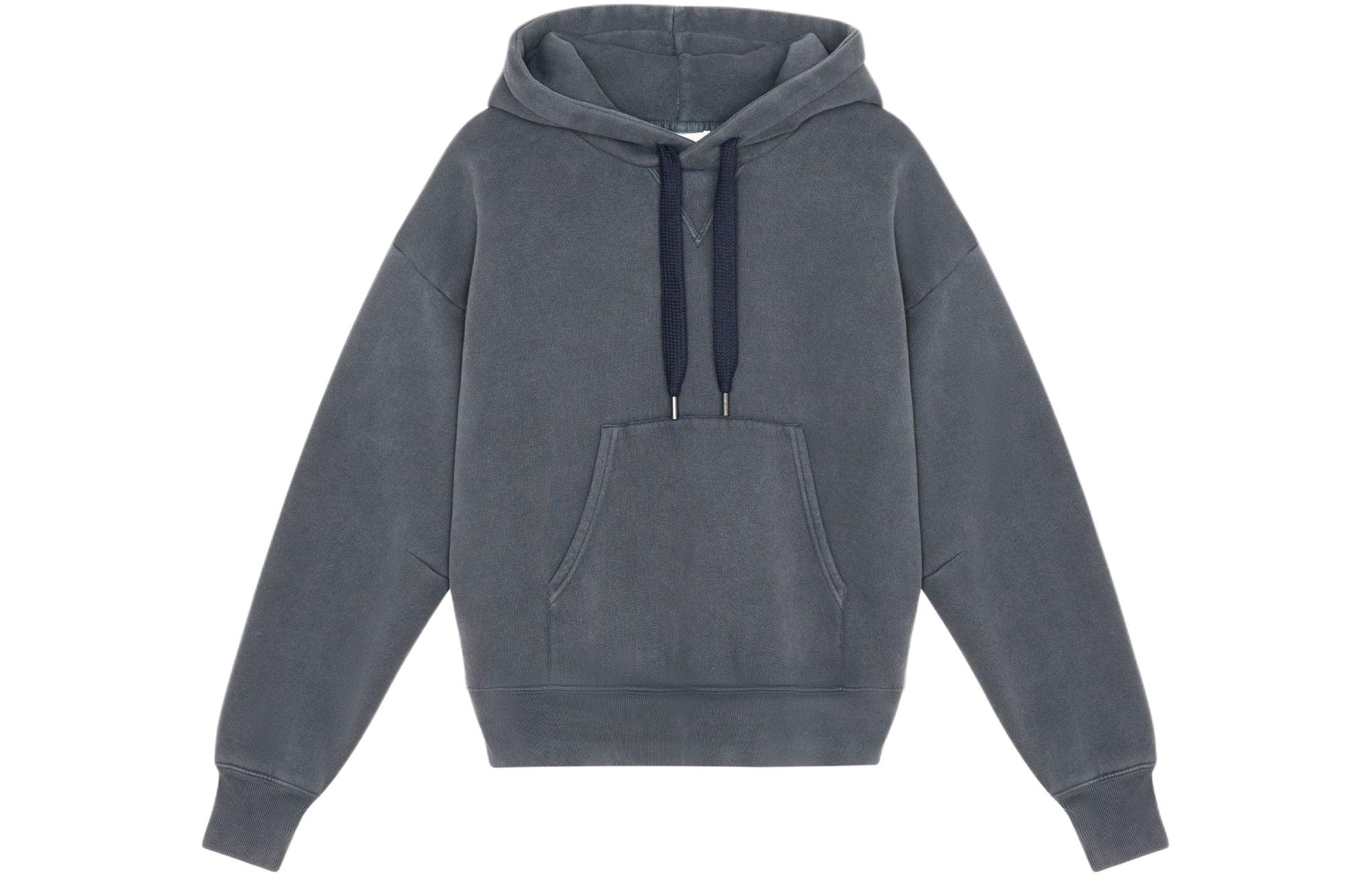ISABEL MARANT SS24 Oversized Drawstring Hoodie in Faded Black SW0079HA-A4M01H-02FK
