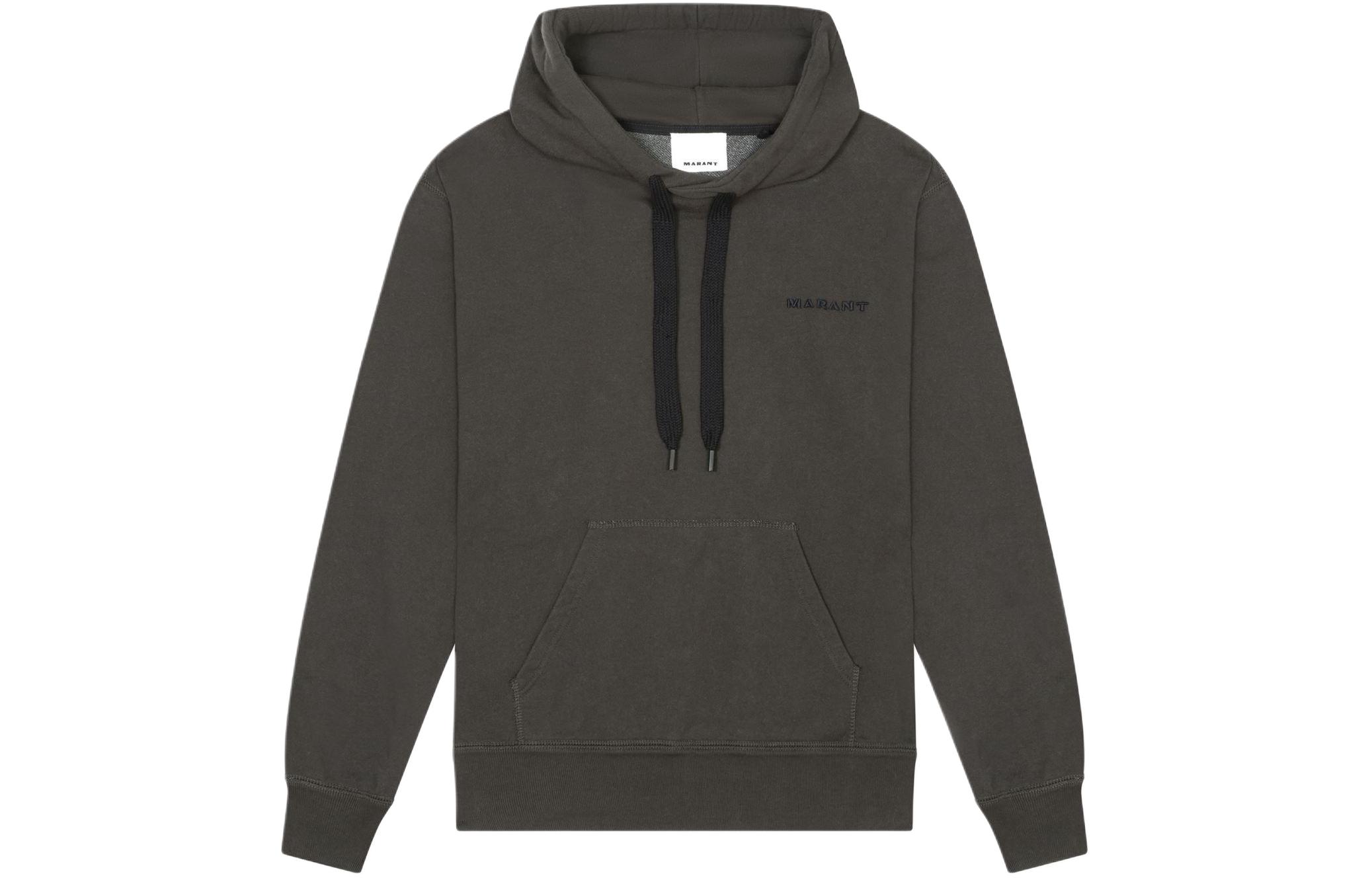 ISABEL MARANT SS24 Oversized Lettering Hoodie Washed Black Menswear SW0055HA-B1M17H-02FK