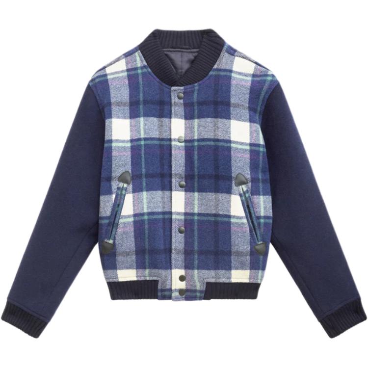 ISABEL MARANT Striped Plaid Button-Up Jacket Blue MA0268HAB3D05-H30FN