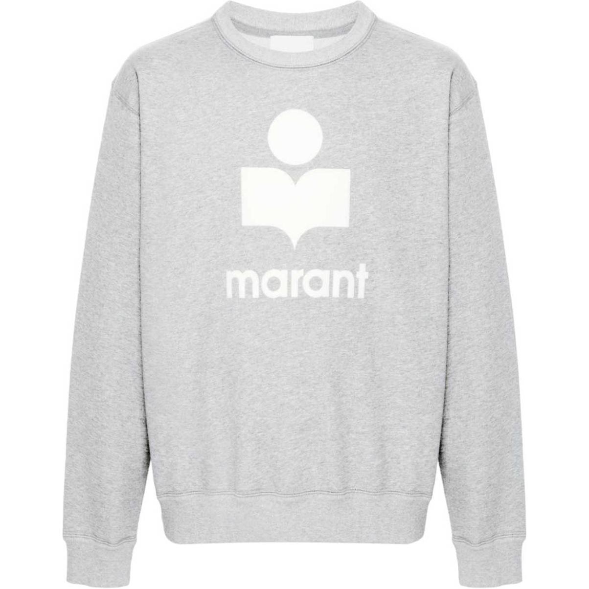 ISABEL MARANT Textured Knit Crewneck Drop Shoulder Sweatshirt Men Grey SW0029HAB1M18H-GREY