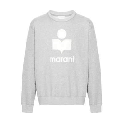 ISABEL MARANT Textured Knit Crewneck Drop Shoulder Sweatshirt Men Grey SW0029HAB1M18H-GREY