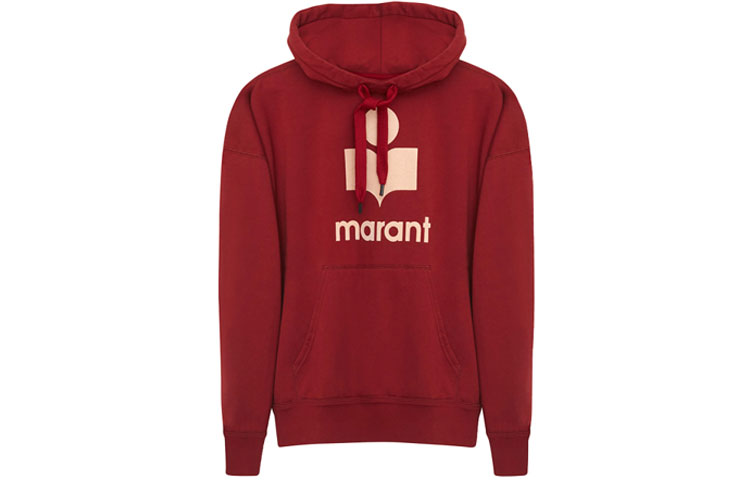 ISABEL MARANT Unisex Red Hoodie with Drawstrings SW0031-21P313O