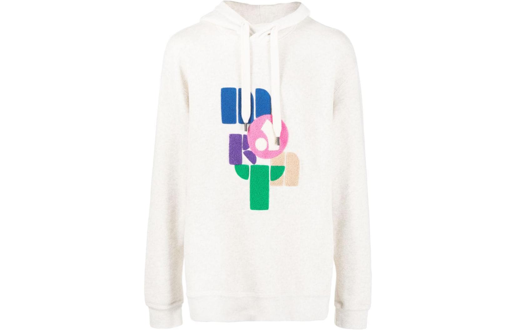 ISABEL MARANT White Hooded Relaxed Fit Printed Long-Sleeve Sweatshirt SW0064HAA3M48H