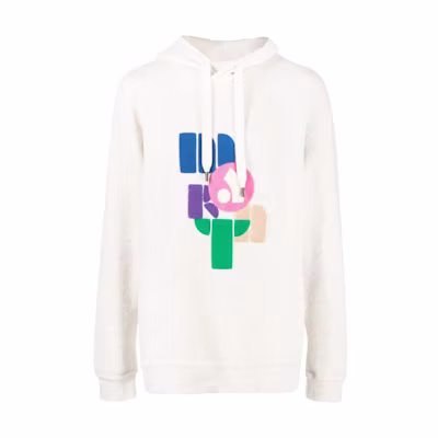 ISABEL MARANT White Hooded Relaxed Fit Printed Long-Sleeve Sweatshirt SW0064HAA3M48H