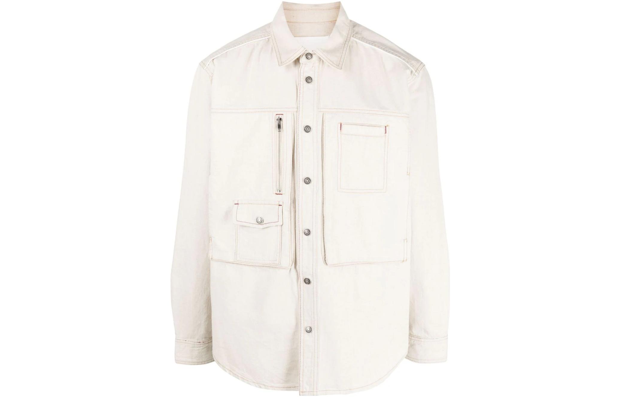 ISABEL MARANT White Multi-Pocket Shirt-Style Long-Sleeve Jacket VE0153HAA2H06H