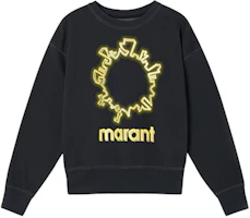ISABEL MARANT x Hé Àn FW21 Mobyli Logo Print Unisex Black Crewneck Sweatshirt 22SW027321A009O-01BK ISABEL MARANT x Hé Àn FW21 Mobyli Logo Print Unisex Black Crewneck Sweatshirt 22SW027321A009O-01BK