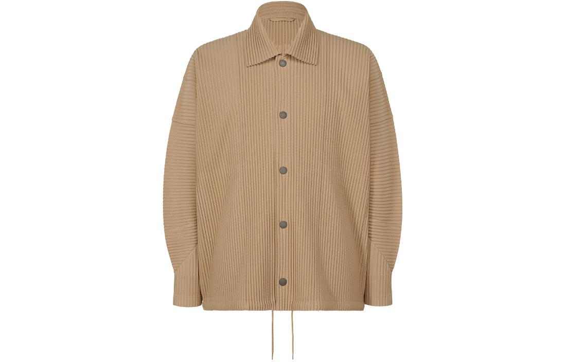 ISSEY MIYAKE  Cinnamon Beige Button-Up Loose Fit Long Sleeve Jacket HP41JC106-42