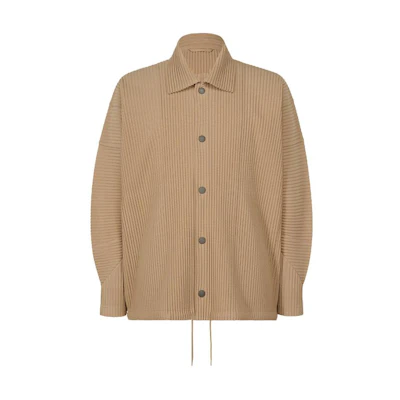 ISSEY MIYAKE Cinnamon Beige Button-Up Loose Fit Long Sleeve Jacket HP41JC106-42