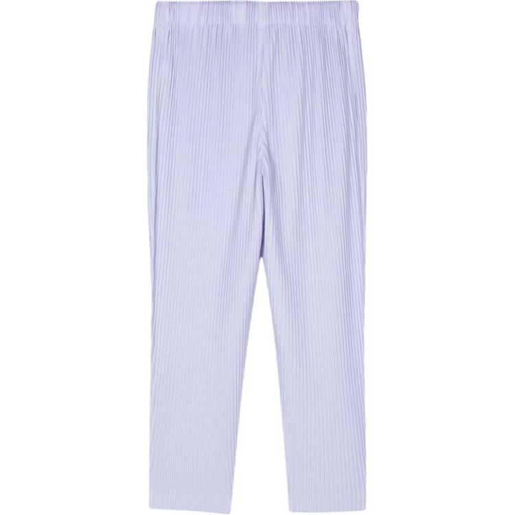 Lookbook 三宅一生 淺藍色直筒休閒褲 彈性中腰設計 HP46JF10980