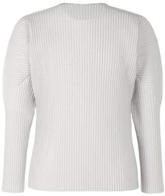 ISSEY MIYAKE 淺灰色純色寬鬆長袖毛衣。 HP55JK421-11 Order ISSEY MIYAKE 淺灰色純色寬鬆長袖毛衣。 HP55JK421-11