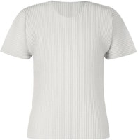ISSEY MIYAKE Loose-Fit Crew Neck Solid Gray Short Sleeve T-Shirt HP55JK420-11 ISSEY MIYAKE Loose-Fit Crew Neck Solid Gray Short Sleeve T-Shirt HP55JK420-11
