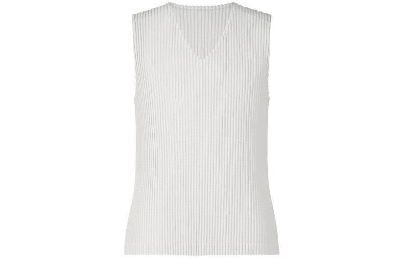 Order ISSEY MIYAKE 寬鬆V領無袖背心 淺灰色 HP55JE410-11