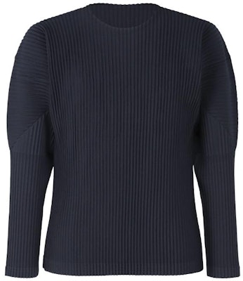 ISSEY MIYAKE 深藍色百褶長袖圓領T恤 HP55JK421-75 Buy ISSEY MIYAKE 深藍色百褶長袖圓領T恤 HP55JK421-75