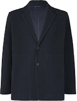 ISSEY MIYAKE Single-Breasted Navy Blue Long Sleeve Jacket. HP55JD401-75 ISSEY MIYAKE Single-Breasted Navy Blue Long Sleeve Jacket. HP55JD401-75