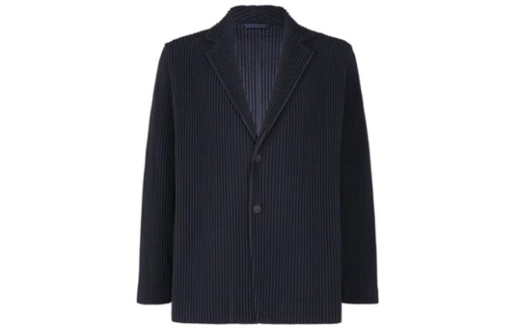 Order ISSEY MIYAKE 單排扣海軍藍長袖外套。 HP55JD401-75