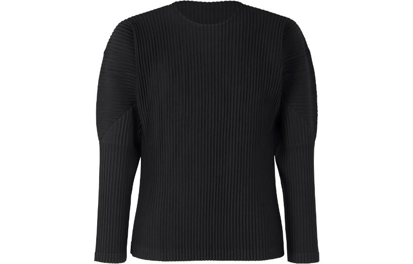 Order ISSEY MIYAKE 修身純色圓領長袖T恤 黑色 HP55JK421-15