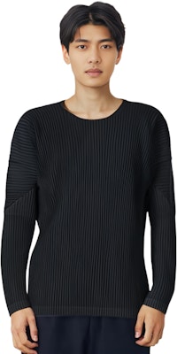 ISSEY MIYAKE 修身純色圓領長袖T恤 黑色 HP55JK421-15 Lookbook ISSEY MIYAKE 修身純色圓領長袖T恤 黑色 HP55JK421-15