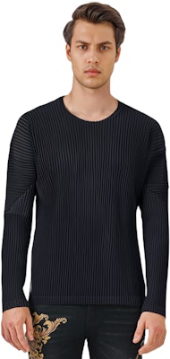 ISSEY MIYAKE 修身純色圓領長袖T恤 黑色 HP55JK421-15 Purchase ISSEY MIYAKE 修身純色圓領長袖T恤 黑色 HP55JK421-15