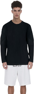 ISSEY MIYAKE 修身純色圓領長袖T恤 黑色 HP55JK421-15 Details for ISSEY MIYAKE 修身純色圓領長袖T恤 黑色 HP55JK421-15