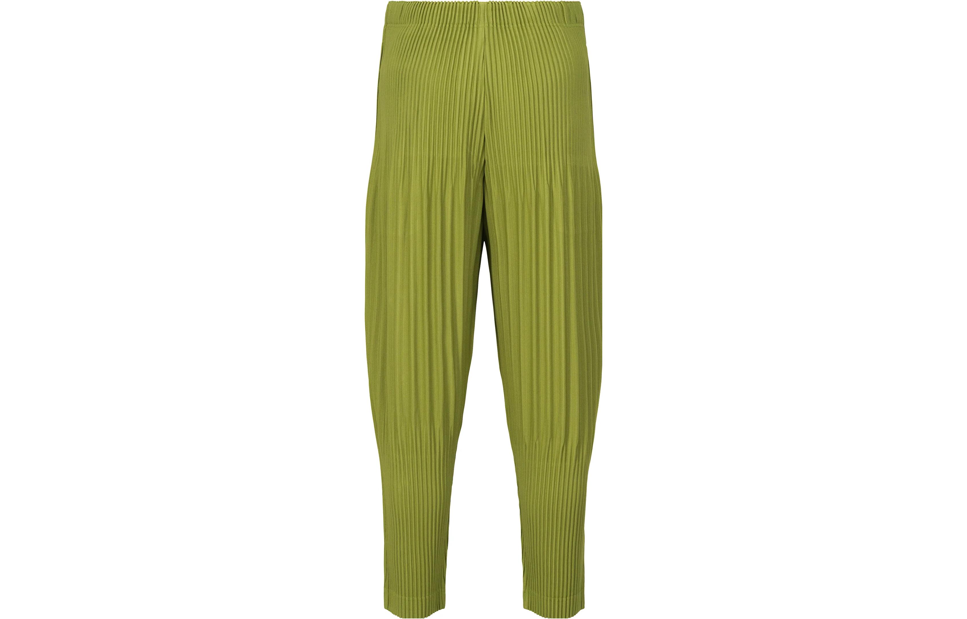 Lookbook ISSEY MIYAKE 素色寬鬆版型休閒運動長褲 綠色 HP33JF128-64