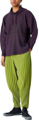 ISSEY MIYAKE 素色寬鬆版型休閒運動長褲 綠色 HP33JF128-64 Sizing ISSEY MIYAKE 素色寬鬆版型休閒運動長褲 綠色 HP33JF128-64