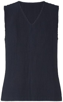 ISSEY MIYAKE 素色V領無袖套頭背心深藍色 HP55JE410-75 Buy ISSEY MIYAKE 素色V領無袖套頭背心深藍色 HP55JE410-75
