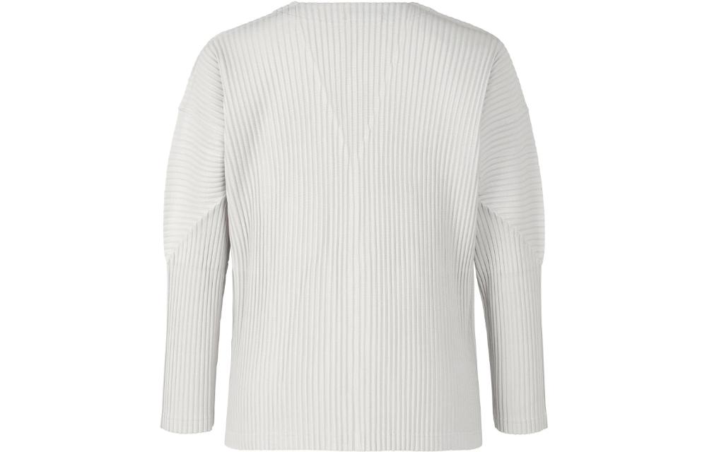 Lookbook ISSEY MIYAKE 白色單排扣V領長袖開襟針織外套 HP55JL441-11