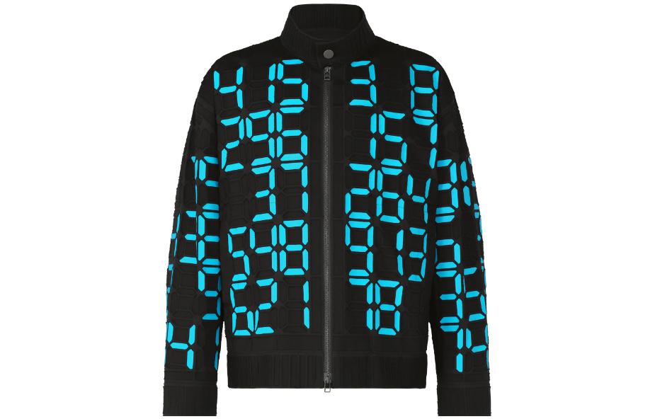 ISSEY MIYAKE Alphabet Print Zip-Up Jacket Blue Unisex AT31FC904-77