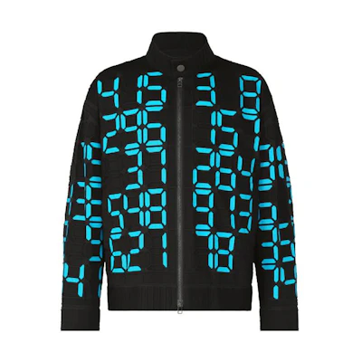 ISSEY MIYAKE Alphabet Print Zip-Up Jacket Blue Unisex AT31FC904-77