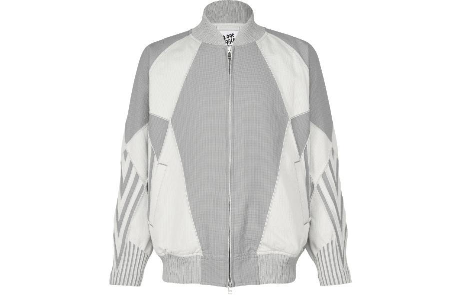ISSEY MIYAKE Asymmetrical Colorblock Zip-Up Jacket Unisex - Gray AT33FC707-16