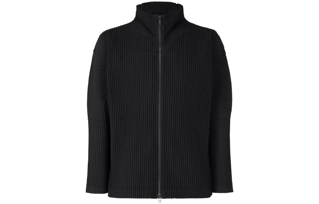 ISSEY MIYAKE Black High-Neck Zip-Up Loose-Fit Jacket HP55JL440-15