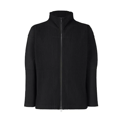 ISSEY MIYAKE Black High-Neck Zip-Up Loose-Fit Jacket HP55JL440-15