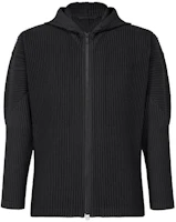 ISSEY MIYAKE Black Solid Color Hoodie Long-Sleeve Jacket HP41JL116-15 ISSEY MIYAKE Black Solid Color Hoodie Long-Sleeve Jacket HP41JL116-15