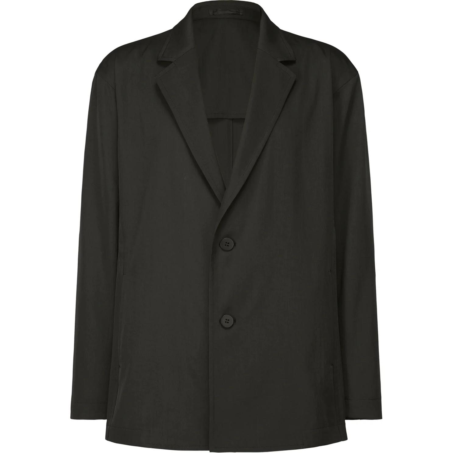 ISSEY MIYAKE Black Solid Color Loose Fit Long Sleeve Jacket Coat LA48FD035-15