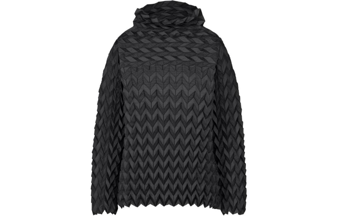 ISSEY MIYAKE Black Turtleneck Long-Sleeve Stretch Sweatshirt AT33FJ213-15