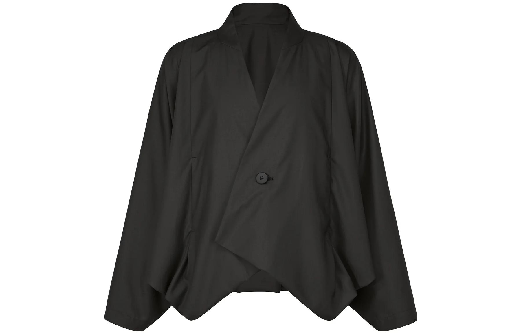 ISSEY MIYAKE Black V-Neck Single-Button Long Sleeve Jacket LA33FU037-15