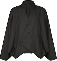 ISSEY MIYAKE Black V-Neck Single-Button Long Sleeve Jacket LA33FU037-15 ISSEY MIYAKE Black V-Neck Single-Button Long Sleeve Jacket LA33FU037-15