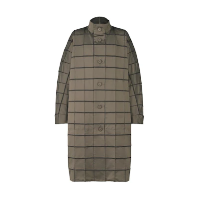 Issey Miyake Brown Checkered Single-Breasted Long Jacket Unisex AT41FA242-44