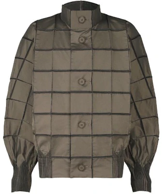 ISSEY MIYAKE Brown Checkered Stand Collar Long Sleeve Jacket Unisex AT41FC243-44 Buy ISSEY MIYAKE Brown Checkered Stand Collar Long Sleeve Jacket Unisex AT41FC243-44