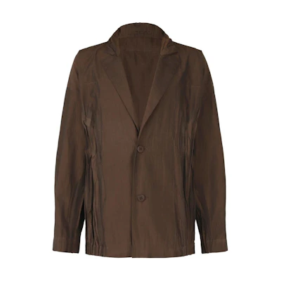 ISSEY MIYAKE Brown Loose-Fit Long-Sleeve Jacket with Single-Breasted Design LA48FD091-44