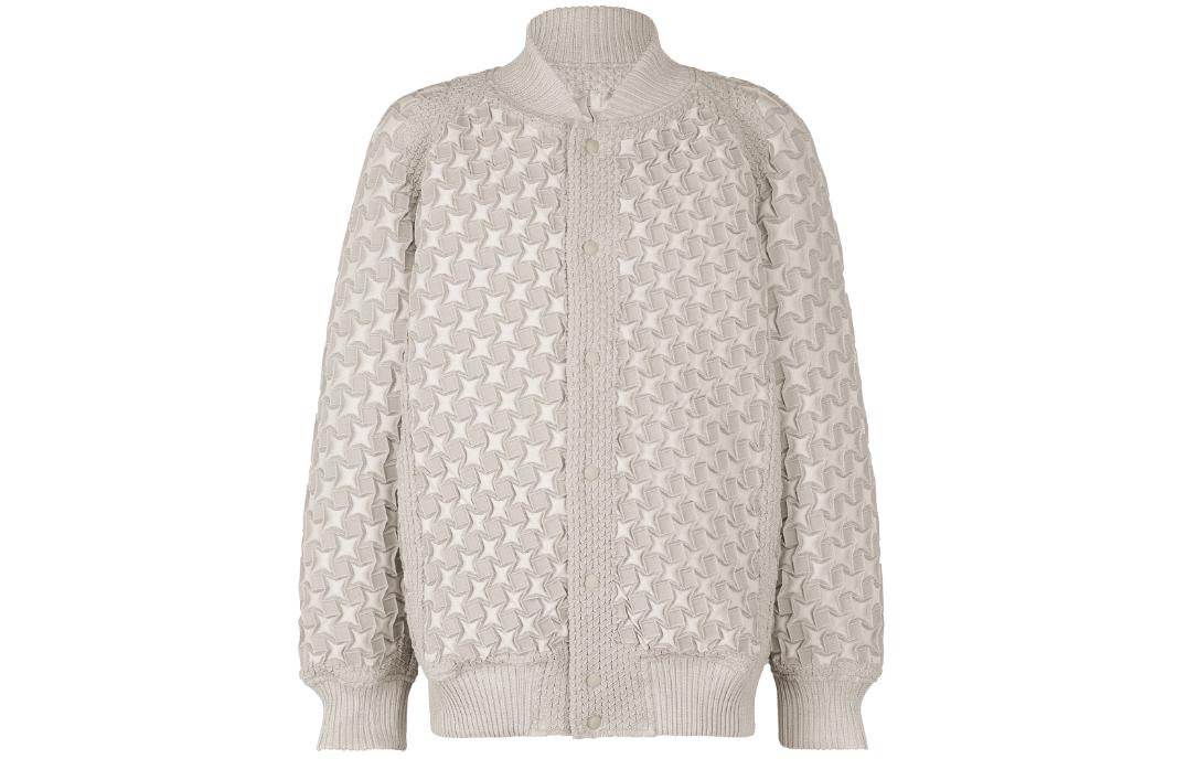 ISSEY MIYAKE Button-Up Chessboard Jacket Beige Unisex Long Sleeve Bomber AT33FC248-40