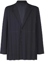 ISSEY MIYAKE Edge Ensemble Navy Single-Breasted Long Sleeve Jacket HP41FD285-75 ISSEY MIYAKE Edge Ensemble Navy Single-Breasted Long Sleeve Jacket HP41FD285-75
